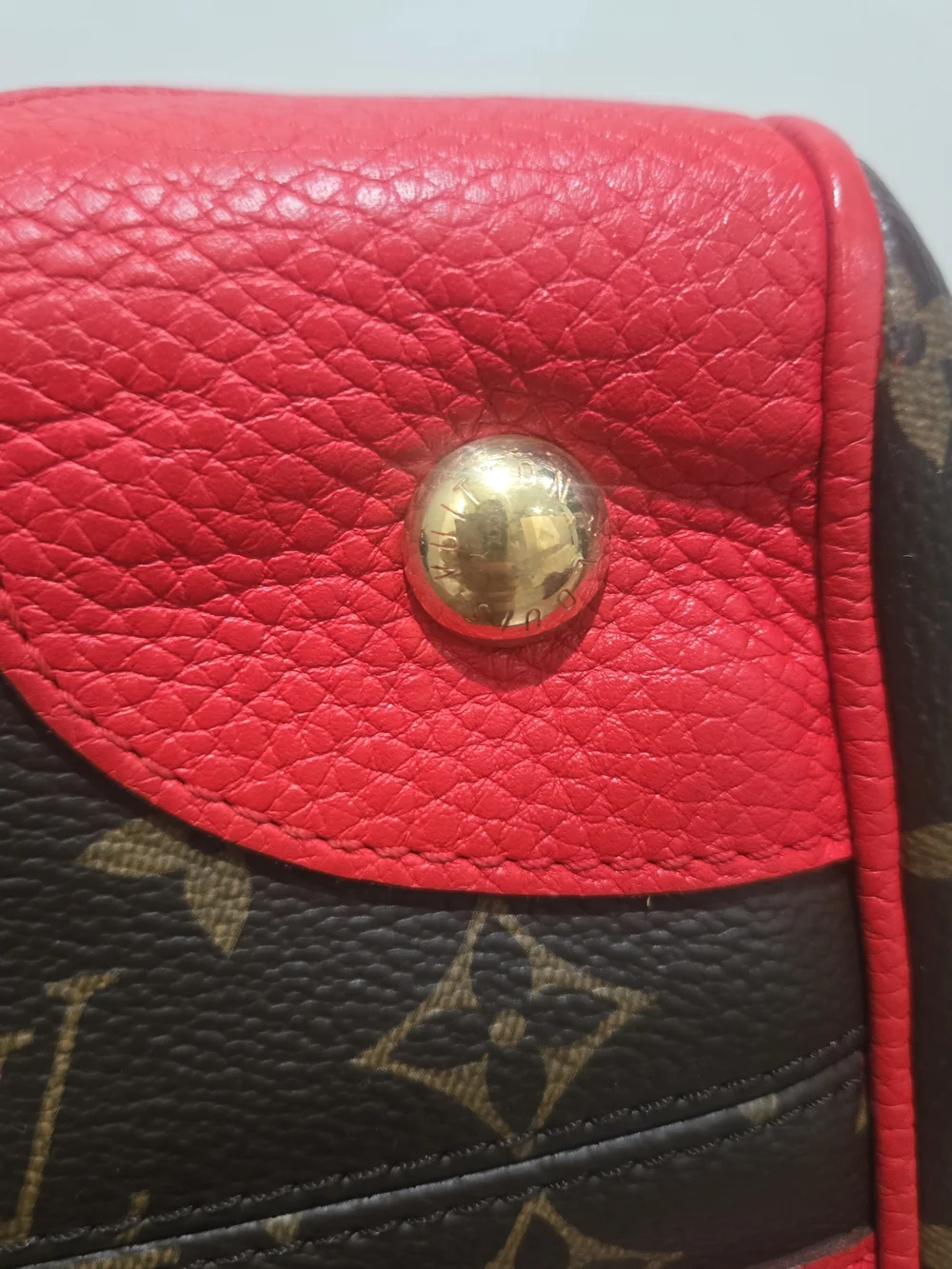 Louis Vuitton Estrela Monogram Canvas Shoulder Tote with Red Trim